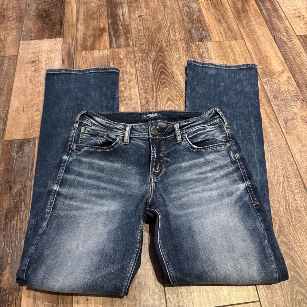 Silver Jeans Dark Blue Straight Leg Jeans